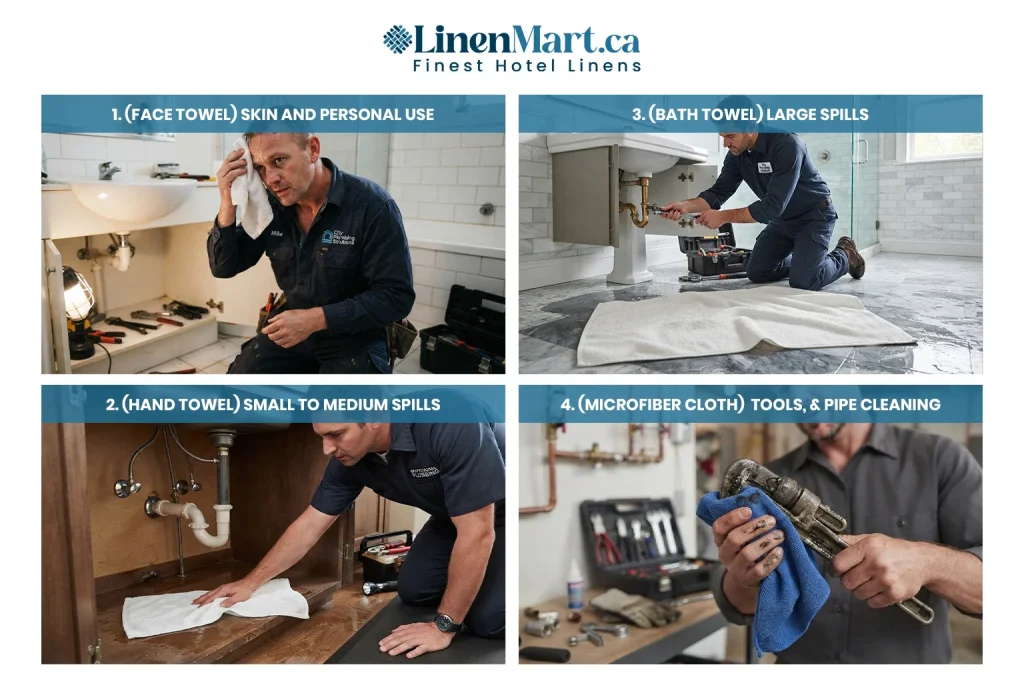 Commercial Plumbing Towels for Water Cleanup, Repairs and Fixture Cleaning