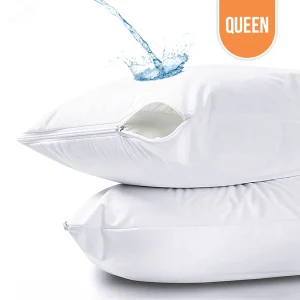 Waterproof Microfiber Pillow Protector Zipper Queen 20"x30"